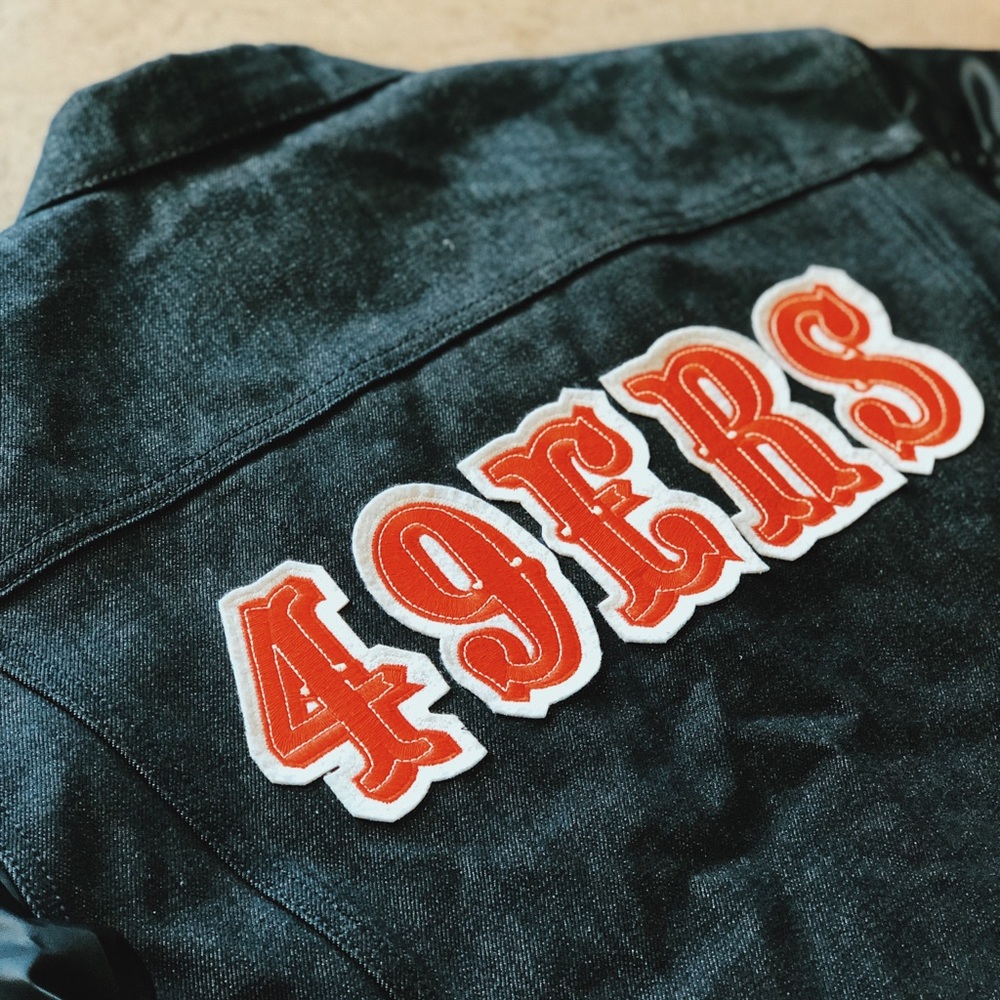 San Francisco 49ERS Denim Bomber Men's NFL SZ L